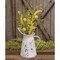 Set of 3 Thistle Ball Heather Spray 20 Inch Artificial Floral Stem with Yellow Blooms White Seeds and Green Foam Leaves for Vase Home Decor